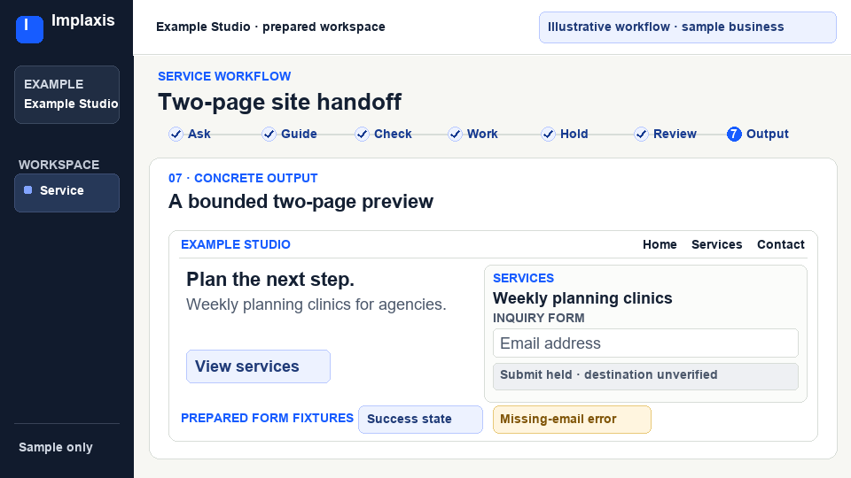 Help visitors understand your business and take the next step.